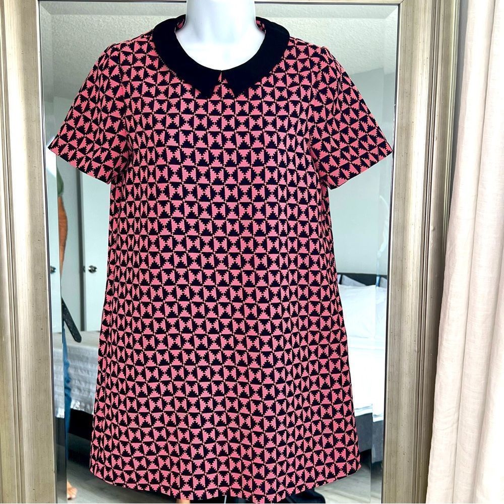 HOTWIND A-Line Mini Pattern Pink Black Dress Size M.